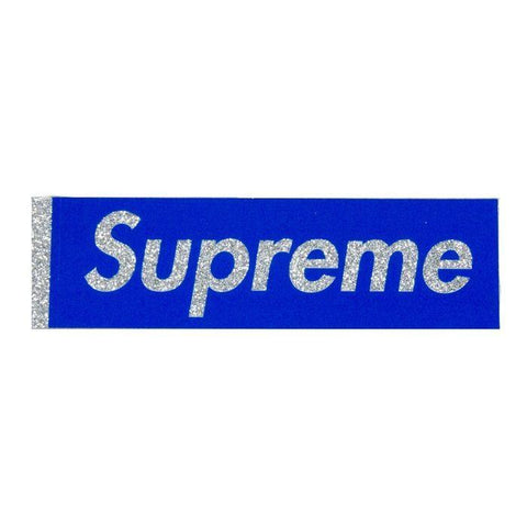Supreme Glitter Box Logo Sticker Blue