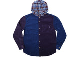 Supreme Hooded Color Blocked Corduroy Shirt Royal/Purple