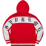 Supreme Old English Stripe Zip Up Sweatshirt Red
