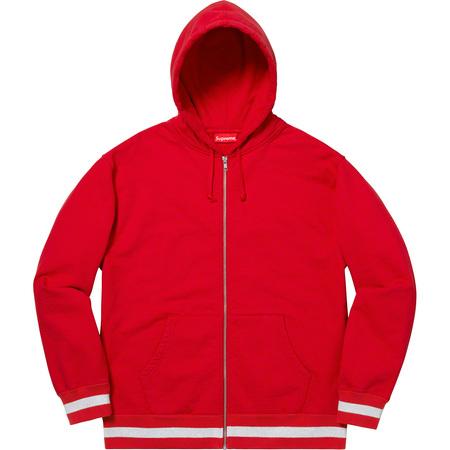 Supreme Old English Stripe Zip Up Sweatshirt Red