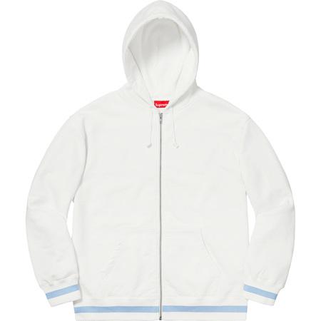 Supreme Old English Stripe Zip Up Sweatshirt White