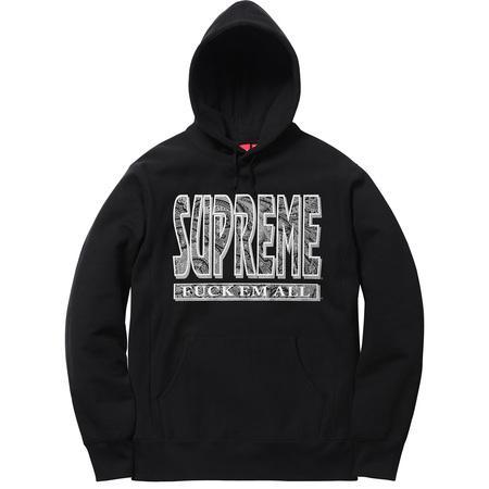 Supreme Paisley Fuck Em All Hoodie Black