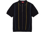 Supreme Pinstripe Half Zip Polo Black