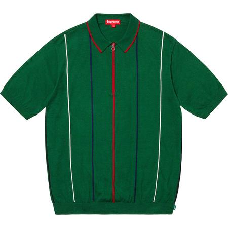 Supreme Pinstripe Half Zip Polo Green