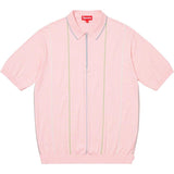 Supreme Pinstripe Half Zip Polo Pink