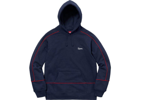 Supreme Piping Hooded Sweatshirt Navy