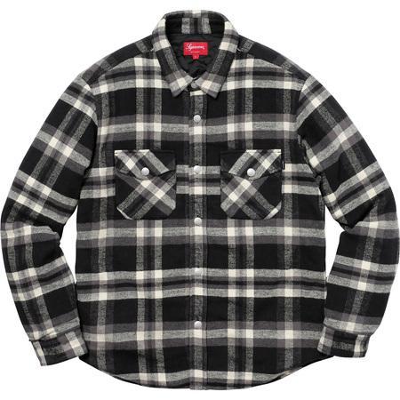 Supreme Quilted Arc Logo Flannel Shirt Black