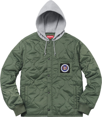 Supreme Quilted Liner Hooded Jacket Olive