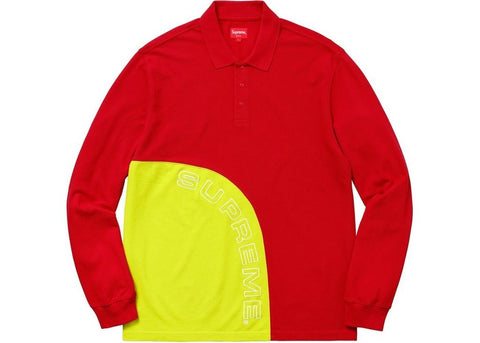 Supreme Red Corner Arc LS Polo