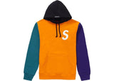 Supreme S Logo Color Blocked Hooded Sweatshirt Orange