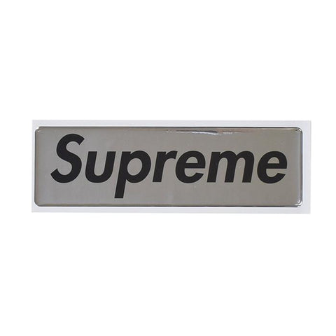 Supreme Silver Raised Box Logo Sticker
