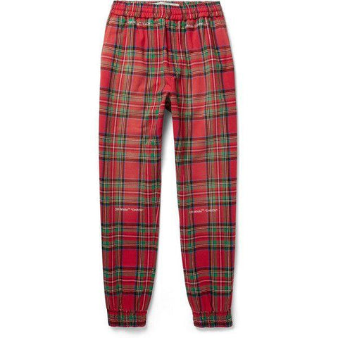 Off-White Checkered Trousers Red