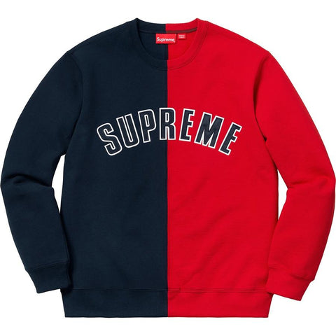 Supreme Split Crewneck Sweatshirt Navy