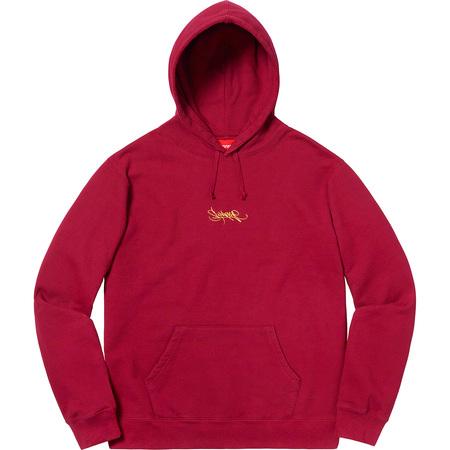 Supreme Tag Logo Hooded Sweatshirt Cardinal