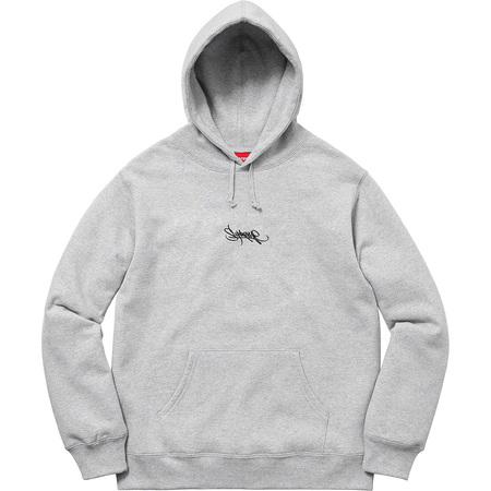 Supreme Tag Logo Hooded Sweatshirt Heather Grey