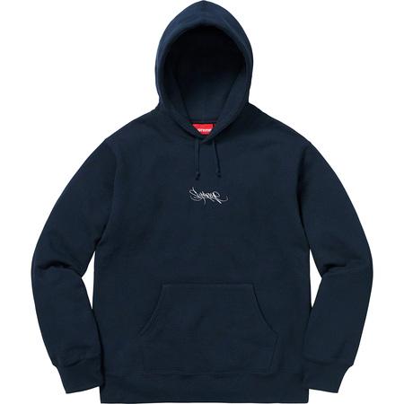 Supreme Tag Logo Hooded Sweatshirt Navy