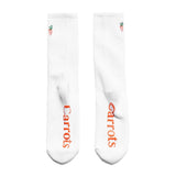 Carrots Wordmark Crew Socks White