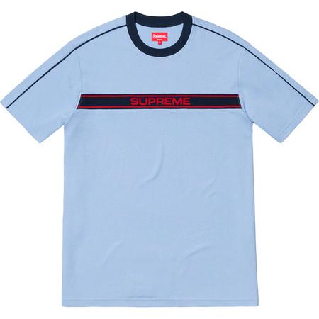 Supreme Chest Stripe Logo S/S Top Light Blue