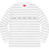 Supreme Printed Stripe Pique L/S Top White1