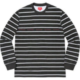 Supreme Printed Stripe Pique L/S Top Black1