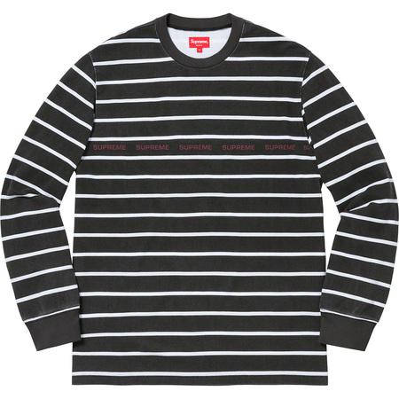 Supreme Printed Stripe Pique L/S Top Black1