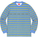 Supreme Printed Stripe Pique L/S Top Blue1