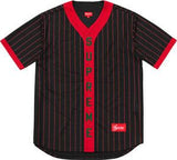 Supreme Vertical Logo Baseball Jersey Red