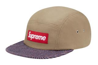 Supreme Striped Brim Camp Cap Khaki