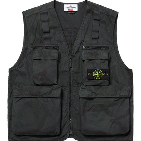 Supreme/Stone Island Camo Cargo Vest Black Camo