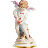 Supreme/Meissen Hand-Painted Porcelain Cupid Figurine Multicolor